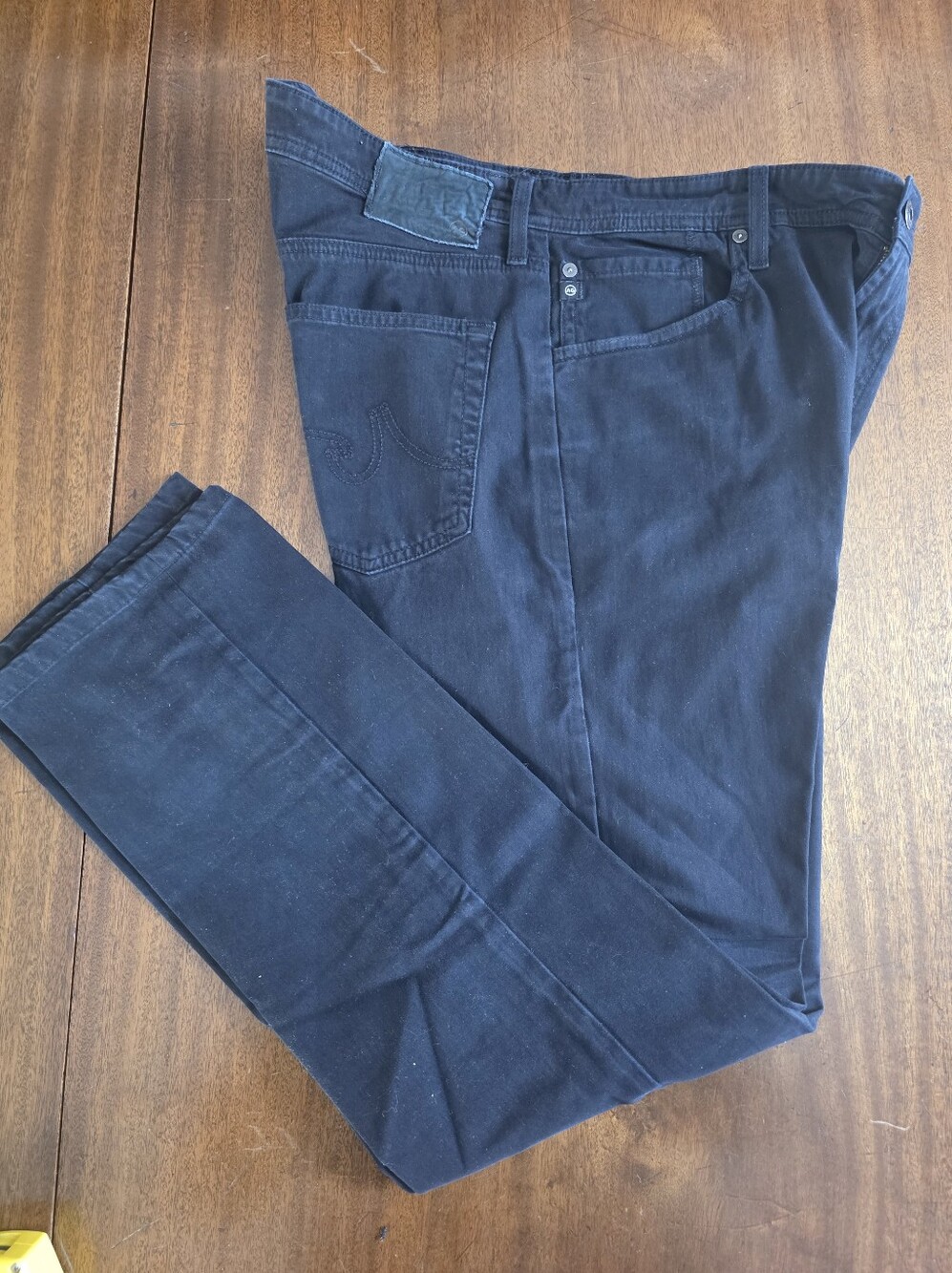 AG Adriano Goldschmied The Graduate Tailored Leg SUD Stretch Pants Black  36x32